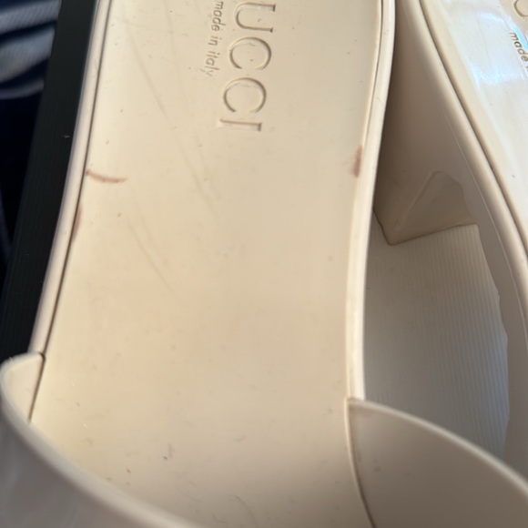 Gucci Rubber Monogram Slide Mule Sandals Sz 8 - Picture 13 of 15